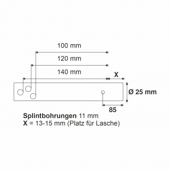 Schmierwelle Ø 25x100/140 mm 42CrMo4